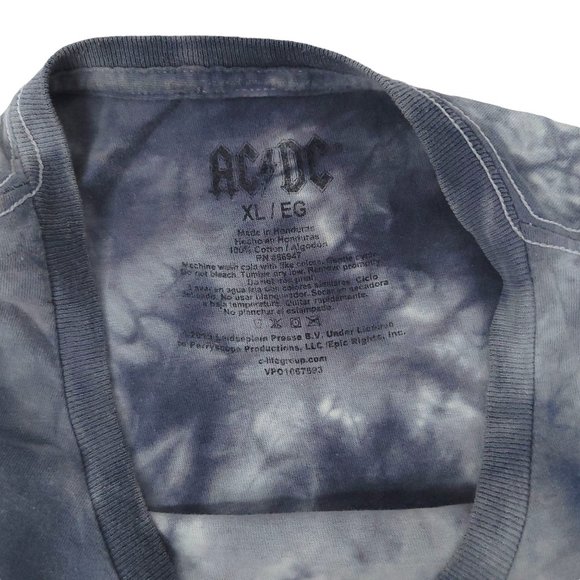 Perryscope ACDC We Salute You Graphic T Shirt Mens Sz L Tie Dye Gray Top - Picture 10 of 10